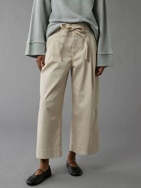 American Eagle Paperbag Wide-Leg Cropped Pants Size 6